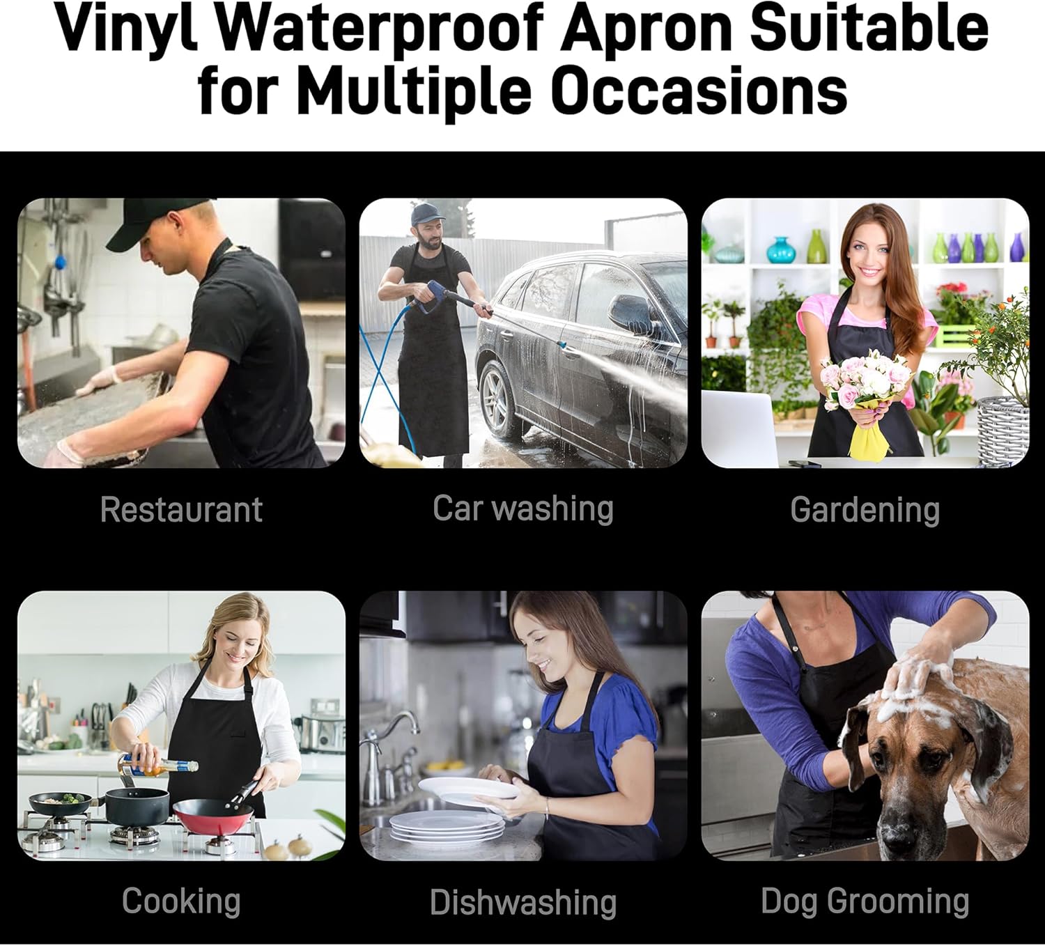 Waterproof Apron with Comfortable Adjustable Bib Rubber Vinyl Dishwasher Heavy Duty Apron for Men Women Dishwashing - Image 8