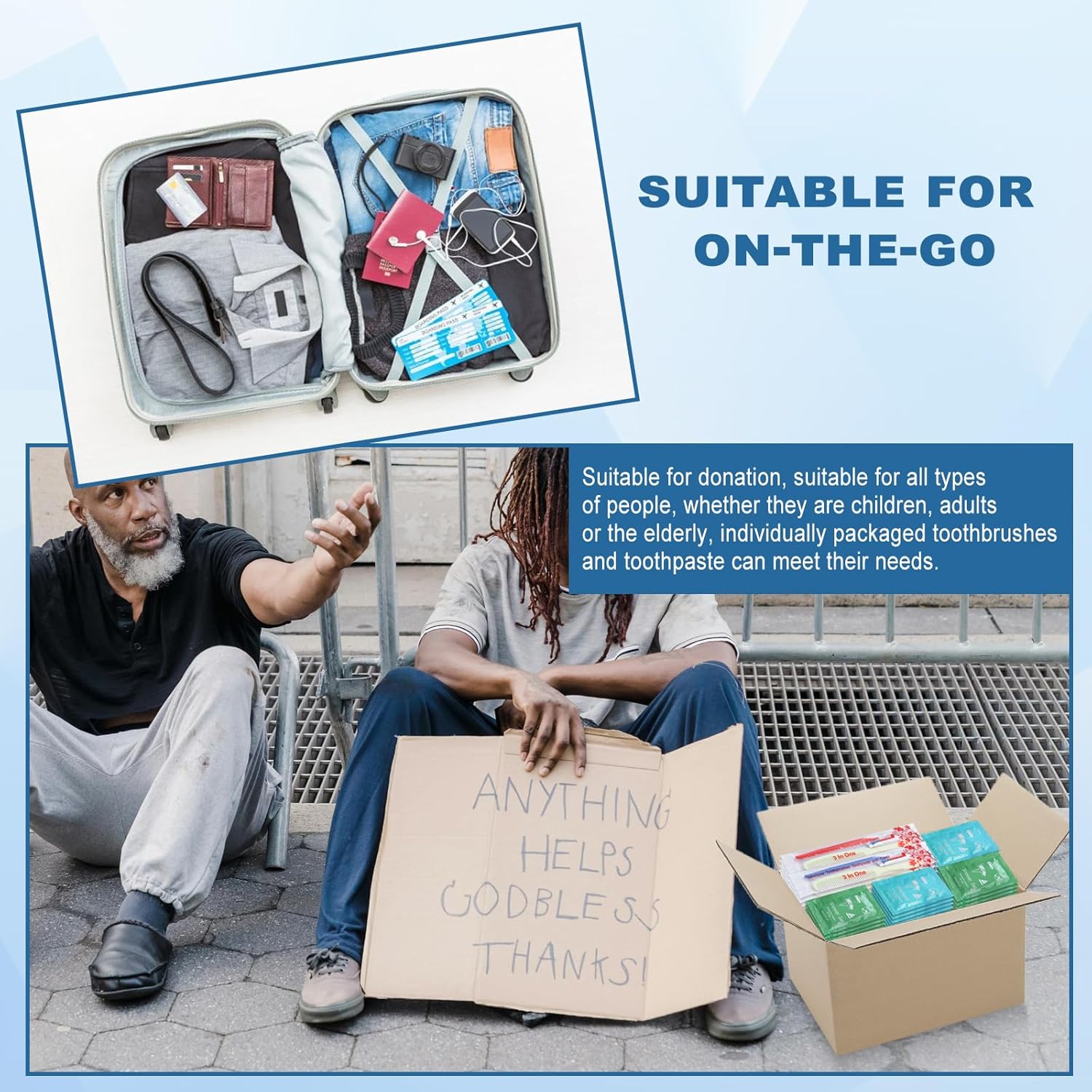 Bulk Hygiene Kits for Homeless,Disposable Toothbrushes with Toothpaste and Comb for Homeless Individually Wrapped,Basic Toiletry Kits Travel Size Shampoo And Body Wash For Hotel,Air Bnb Charity(20) - Image 4