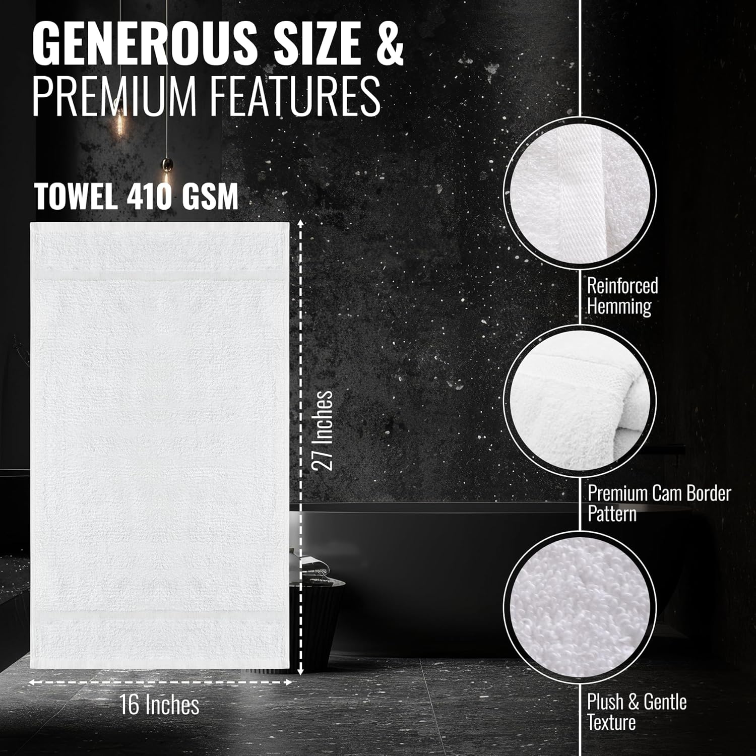 Bulk Hand Towels – 120 Pack (16x27) – Wholesale Economy Poly Cotton Salon Towels – Lightweight, Quick-Dry, Durable Massage Towels for Salons, Spas, Gyms, Pools & Commercial Use - Image 7