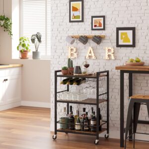 TUTOTAK Bar Cart, Serving Cart for ...