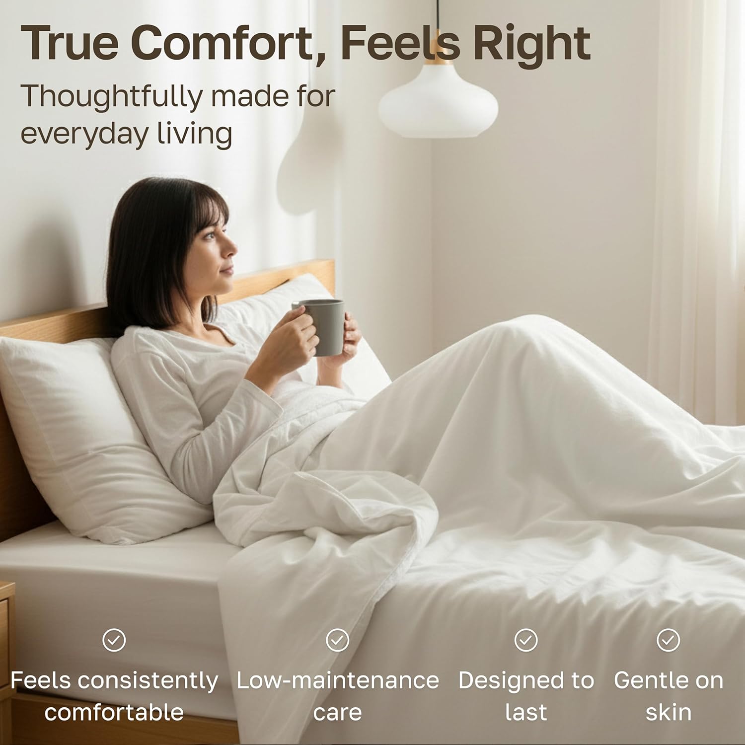 California Design Den Full Size Bed Sheets Set - Soft 400 Thread Count Sateen, Natural 100% Cotton Sheets Full Size Bed Set, Deep Pockets for a Snug Fit, Durable Bedding - White - Image 5