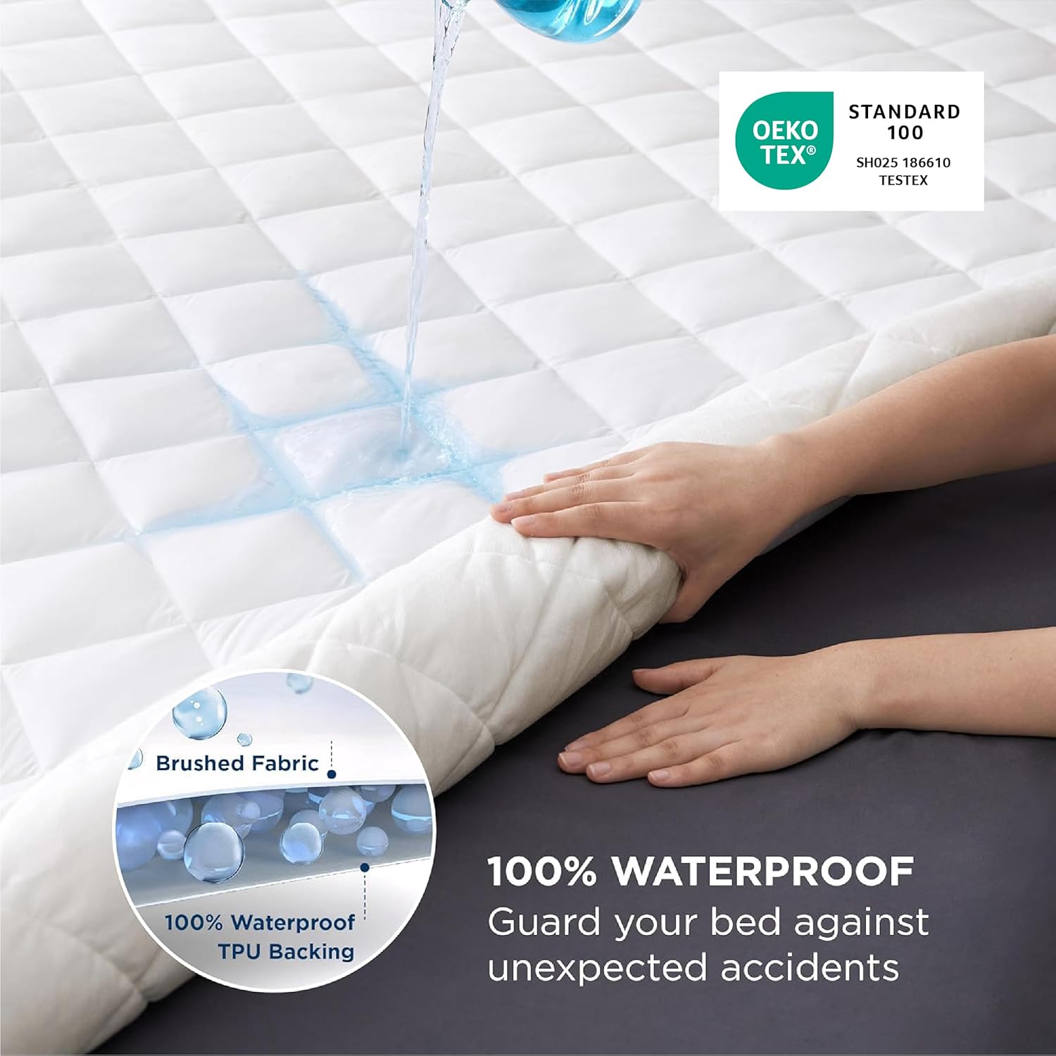 Bedsure Queen Mattress Protector, Quilted Waterproof Mattress Protector with Deep Pocket up to 22 Inches, Soft Breathable Noiseless Bed Pad Topper, Queen Bed Cover for Home, Bedroom, Hotel – White - Image 3