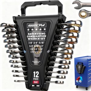 Premium 12-Piece SAE Ratchet Wrench...
