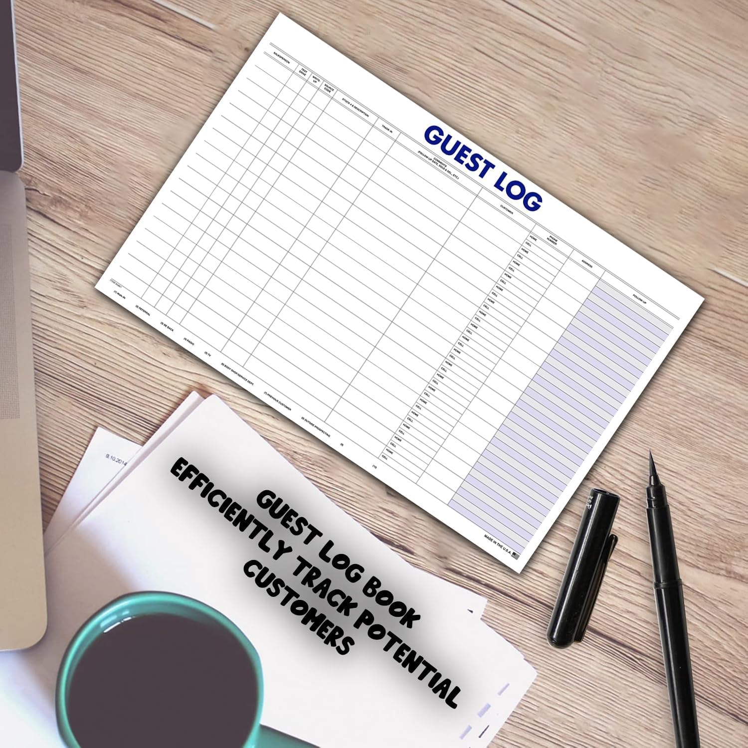 Guest Log Book for Automotive Dealerships – Customer Sign-in Tracking Log – 17" × 11" Visitor Registration Book – 100-Sheet Pad for Auto Service Centers, Repair Shops, Lead Management - 1 Pad - Image 9
