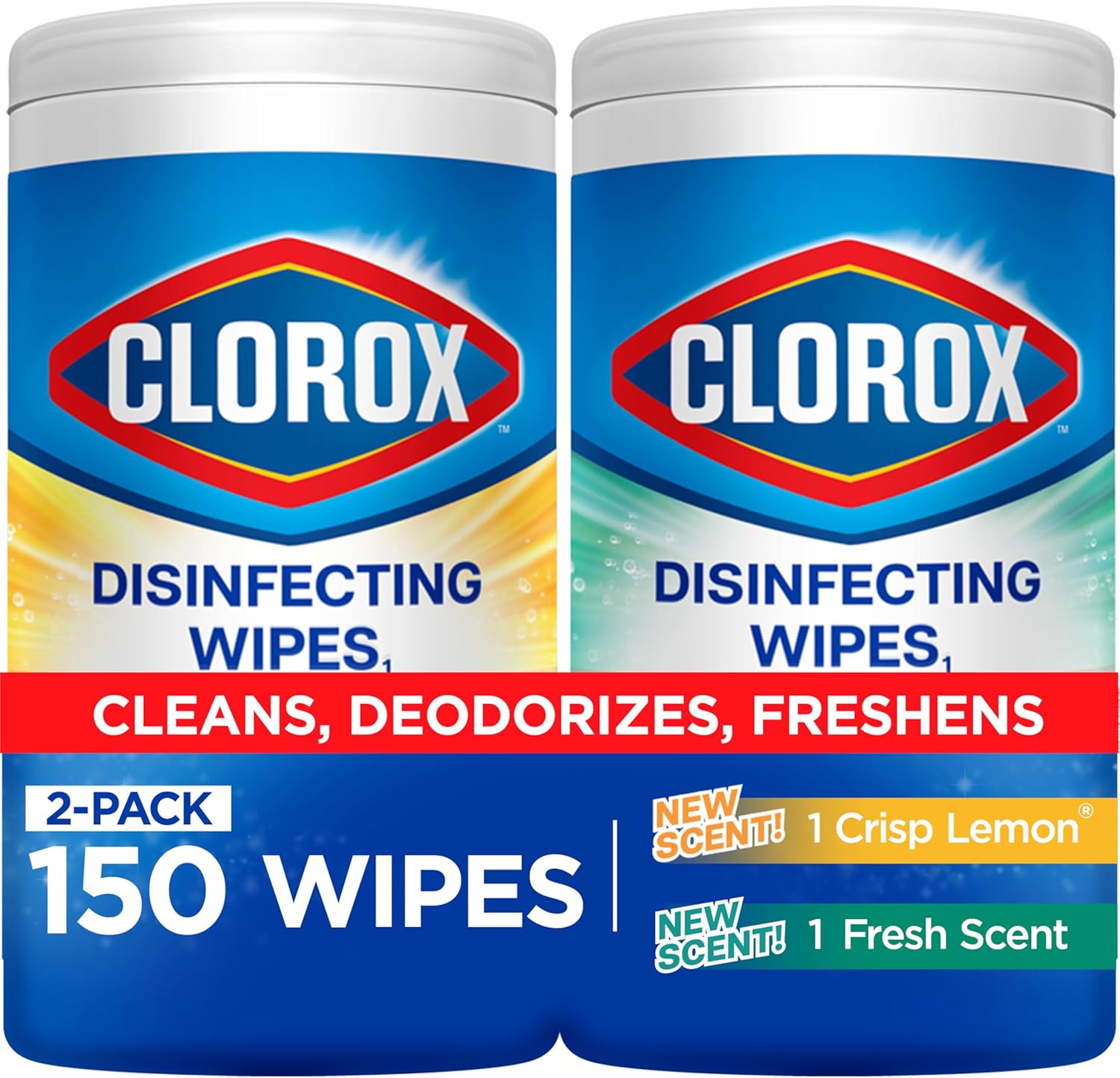 Clorox Disinfecting Cleaning Wipes Variety Pack, 75 Count Each, Pack of 2 (Package May Vary)