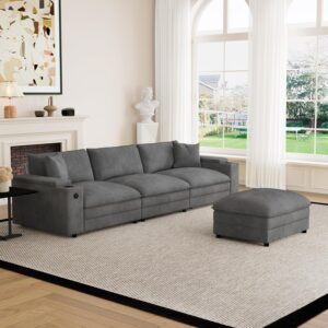 115″ L Shaped Cloud Sofa Couc...