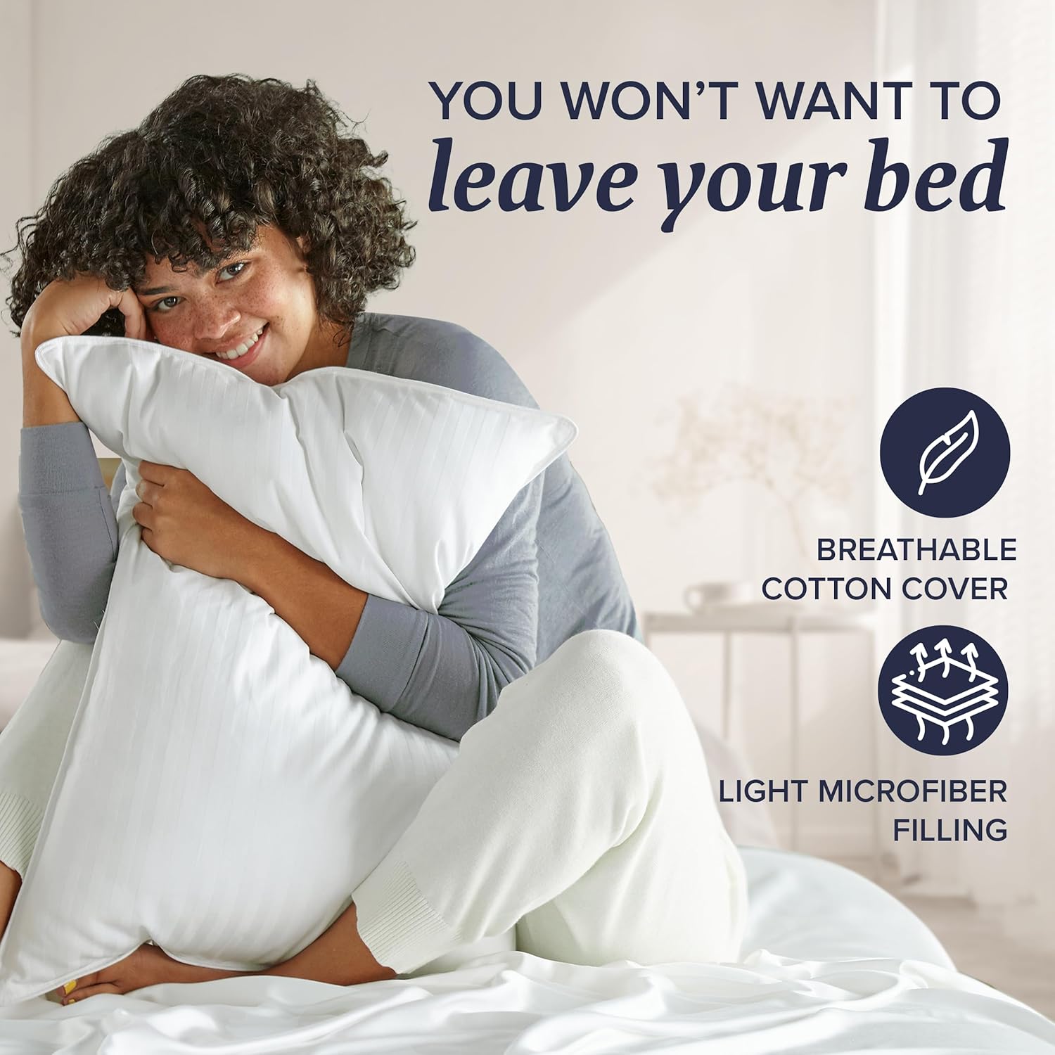 Beckham Hotel Collection Bed Pillows Standard/Queen Size Set of 2 - Original Soft Down Alternative Pillow for Sleeping - Soft Support for Back, Stomach or Side Sleepers - Image 6