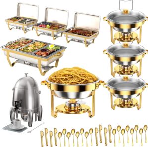 8 Pack Chafing Dishes Set with Serv...