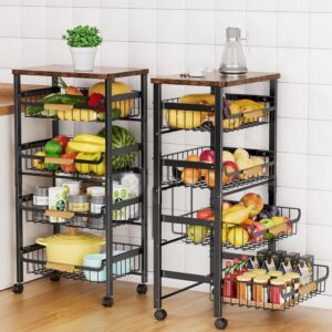 5-Tier Rolling Utility Cart, Kitche...
