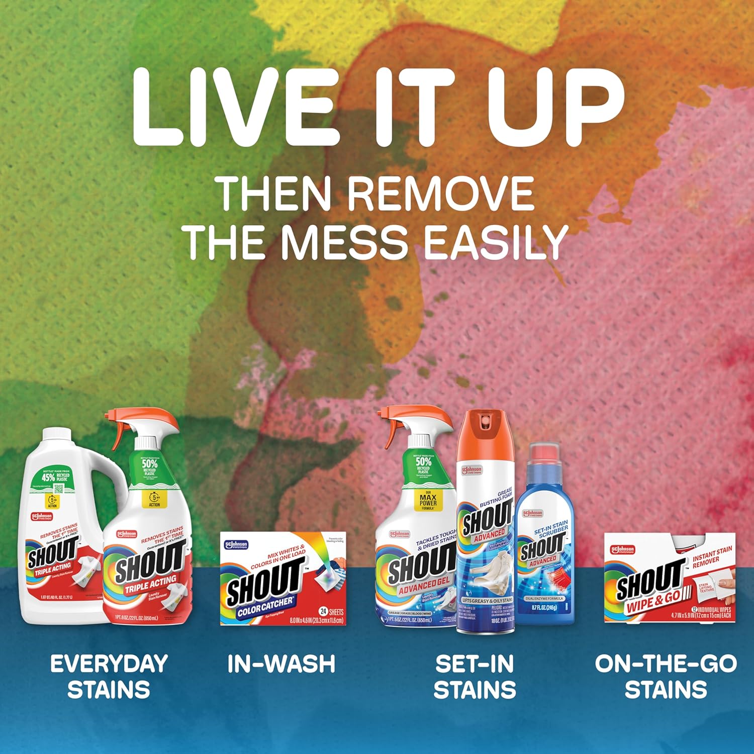 Shout Active Enzyme Laundry Stain Remover Spray, Triple-Acting Formula Clings, Penetrates, and Lifts 100+ Types of Everyday Stains - Prewash Spray 22oz - Image 9