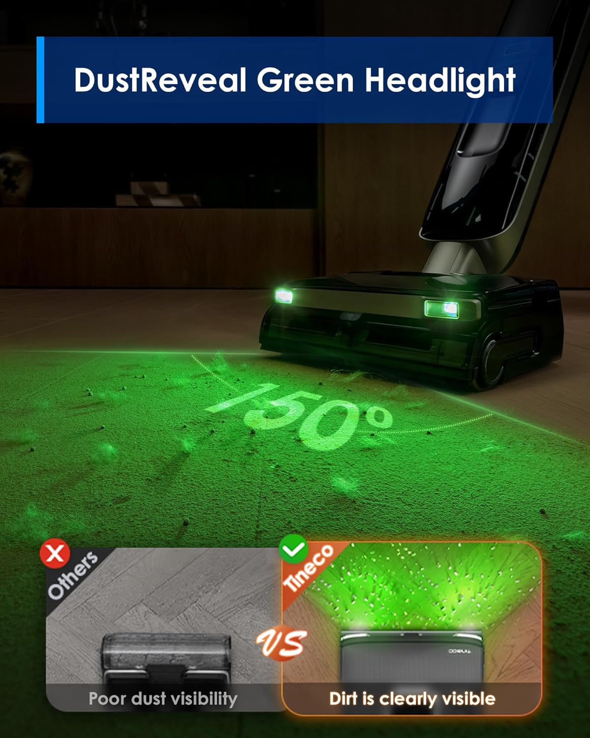 Tineco Floor ONE S9 Master Wet Dry Vacuum Cleaner, ThermoBlast Tech & Hot Water Vacuum Mop, 23kPa Suction, 65 Min Runtime, 185°F Flashdry, 3.9inch Ultra-Slim Stretch Mop - Image 6