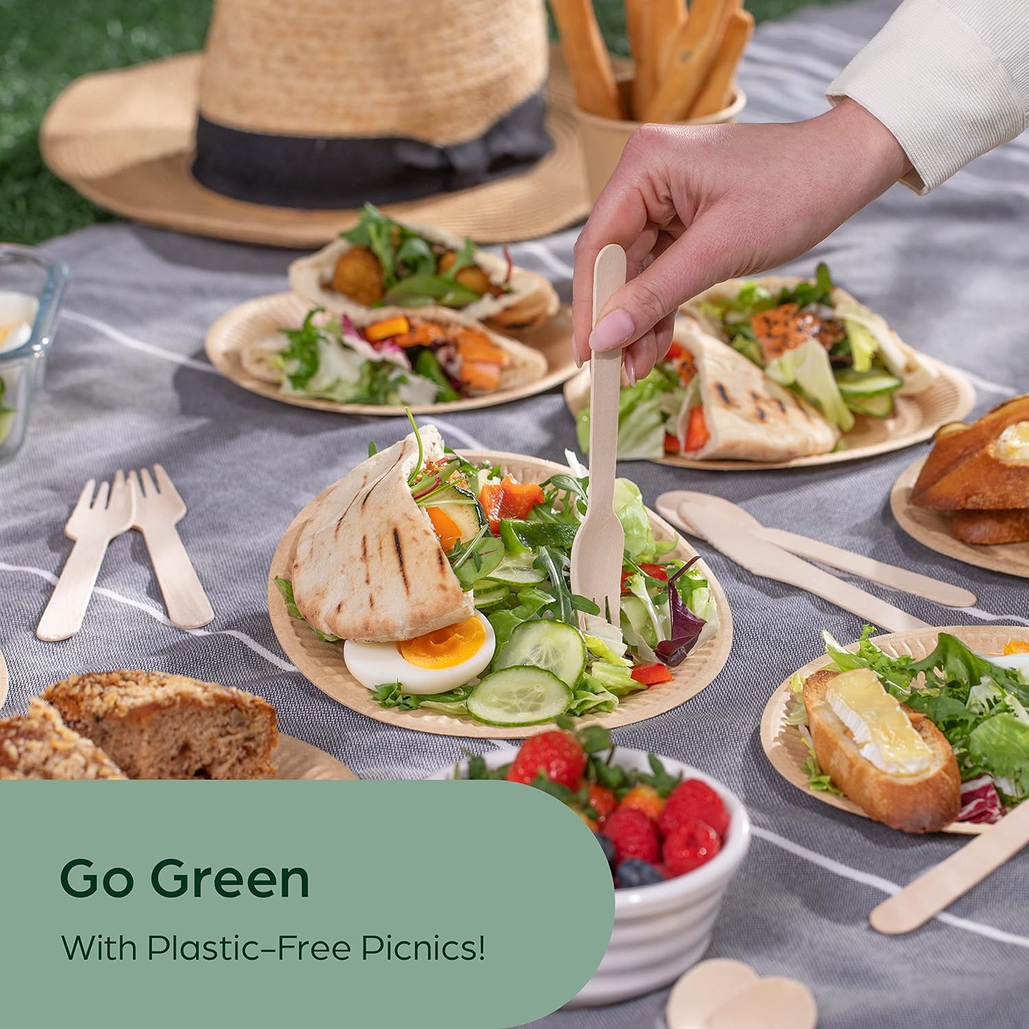 PURPLECLAY Wooden Disposable Utensils Set, 360 PCS Compostable Silverware (120 Forks, 120 Spoons, 120 Knives) Eco Friendly, Plastic-Free Cutlery for Parties & Catering, Alternative to Bamboo Utensils - Image 7