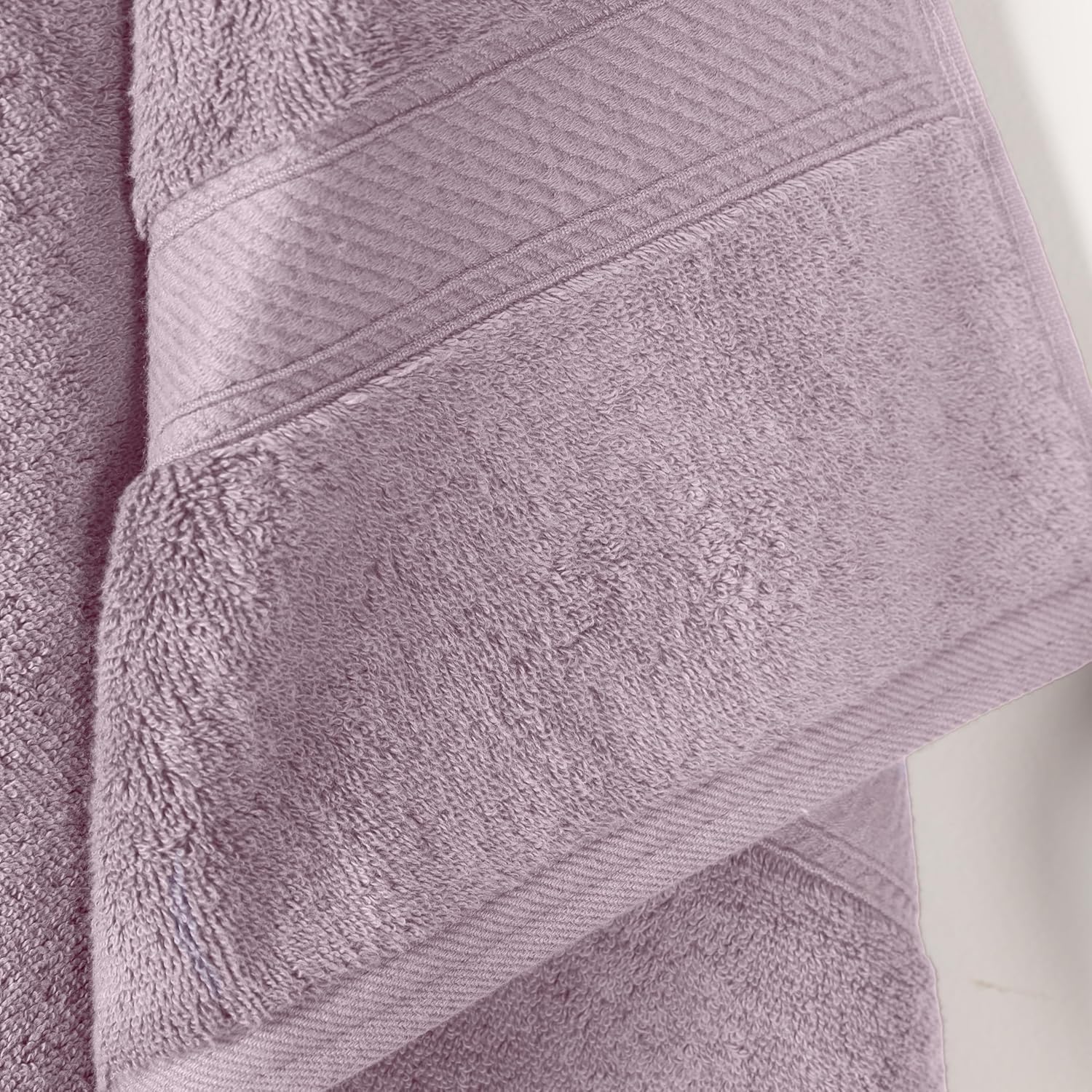 Superior Egyptian Cotton Pile Bath Towel Set of 2, Ultra Soft Luxury Towels, Thick Plush Essentials, Absorbent Heavyweight, Guest Bath, Hotel, Spa, Home Bathroom, Shower Basics, Purple - Image 3