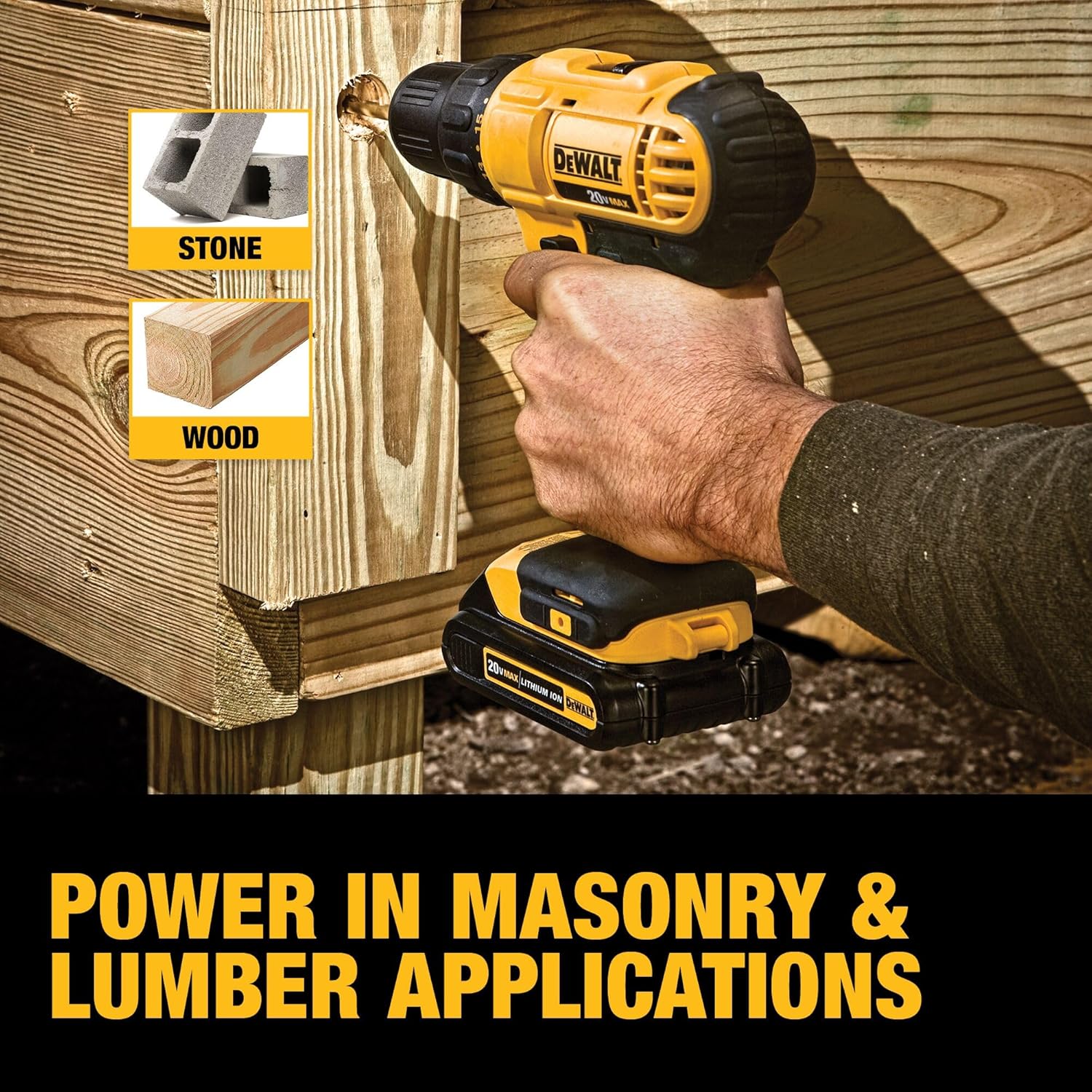DEWALT 20V Max Cordless Drill Driver Set, 2 Speed, High Performance Motor, Includes 2 XR 1.3Ah Li-Ion Batteries, Charger and Contractor Bag (DCD771C2) - Image 6