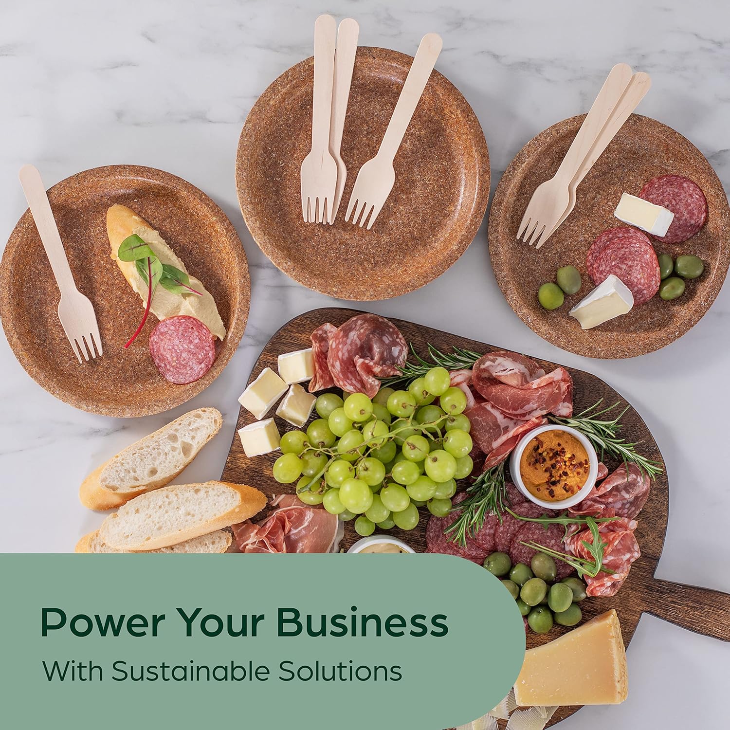 PURPLECLAY Wooden Disposable Forks (300 PCS) FSC Certified Wood Compostable Forks, Eco-Friendly Compostable Utensils for Party, Plastic-Free Wood Utensil, Bamboo Utensils Alternative, Fork for Eating - Image 6