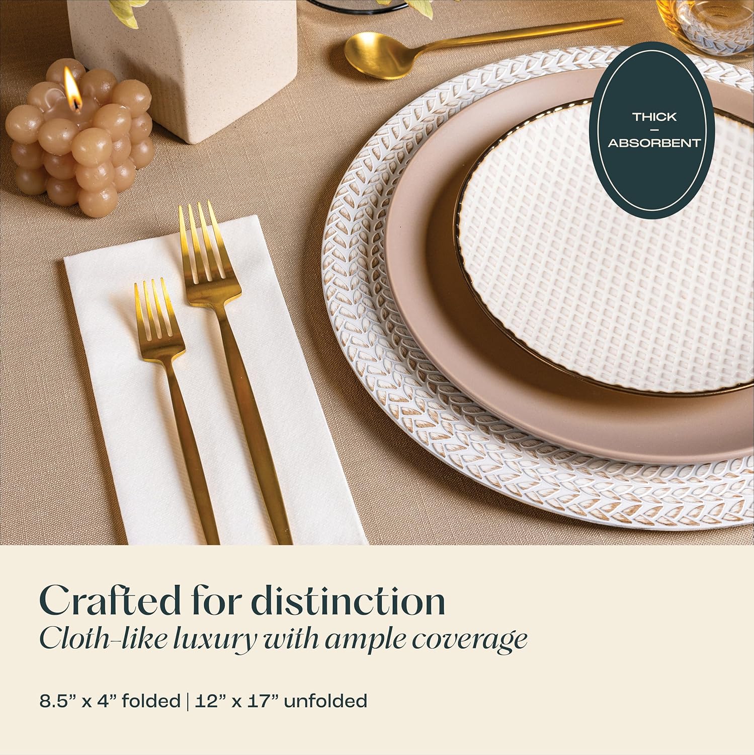 200-Pack Servietto Disposable Linen-Feel Guest Towels, 12" x 17" Cloth-Like Hand Bathroom Napkins - Made In USA, Soft and Absorbent Paper Napkin for Kitchen, Bathroom, Party, Wedding, Or Event - Image 4