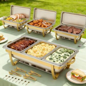 4 Pack Stainless Steel Chafing Dish...