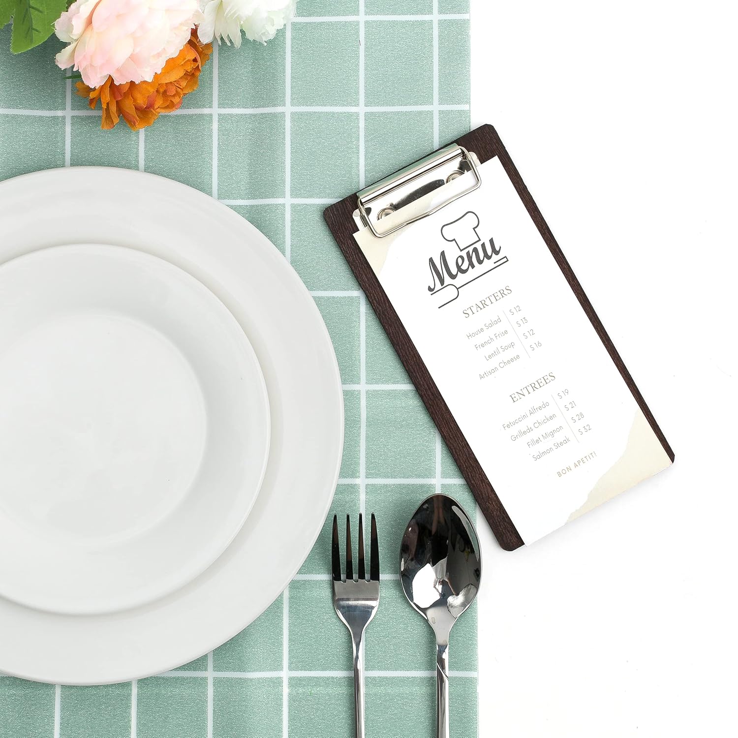 Olbia 10-Pack Wood Check Presenters for Restaurants, Server Book, Menu Holder for Cafes, Wooden Clip Board, Cute Waitress Book Organizer, Server Note Pads, Guest Check Book 8" x 4" (Walnut) - Image 5