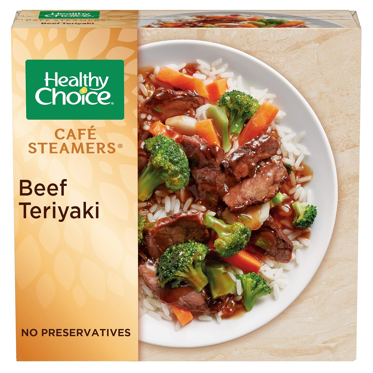 Healthy Choice Cafe Steamers Beef Teriyaki, Convenient Microwave Meal Made With No Preservatives, Frozen Meal, 9.5 OZ Bowl