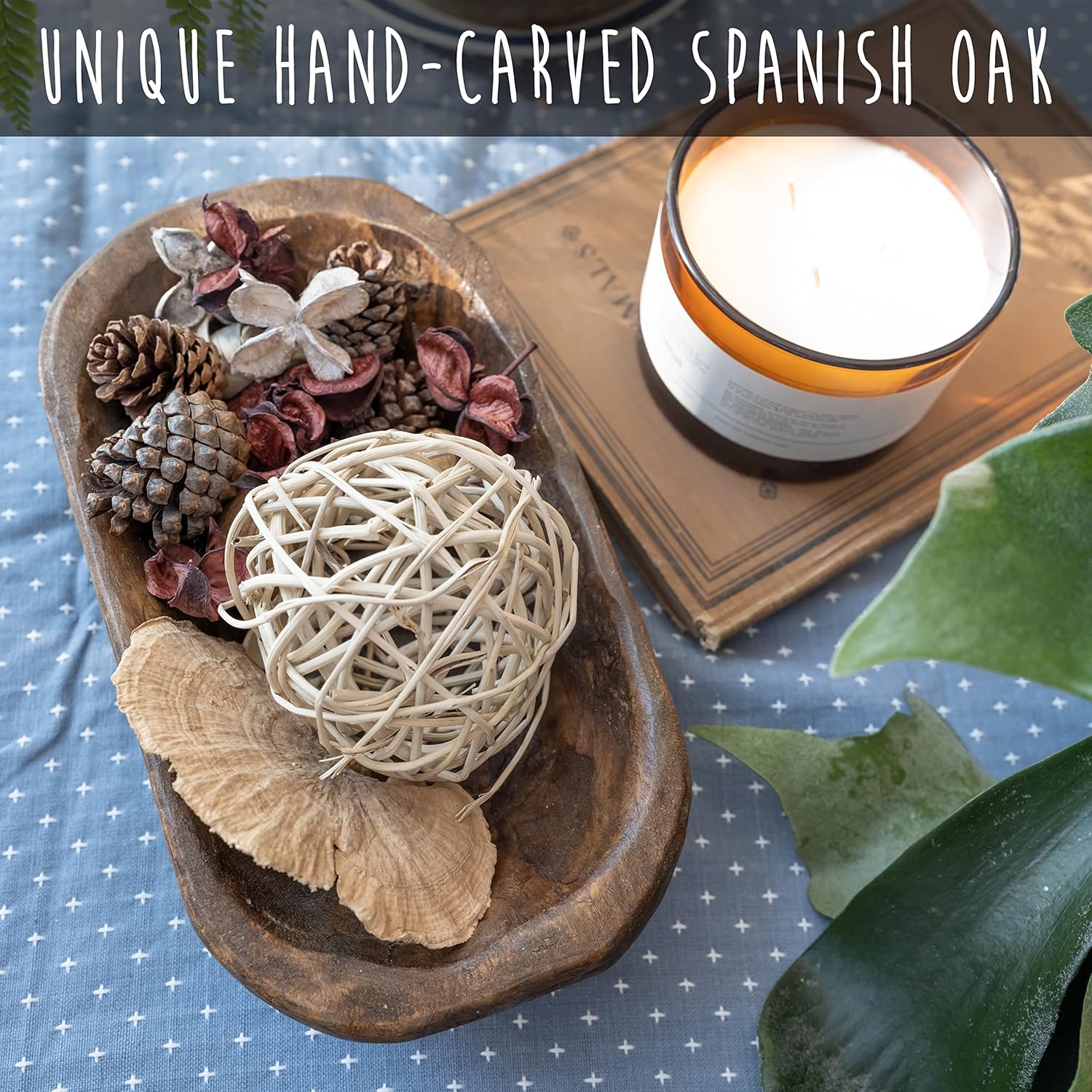 MAINEVENT Decorative Bowl Home Decor Approx 10 Inch, Hand Crafted Wooden Dough Bowl Decor, Wooden, Table Centerpiece Decor Bowl, Wood Decorative Wood Dough Centerpiece, Made in USA - Image 7