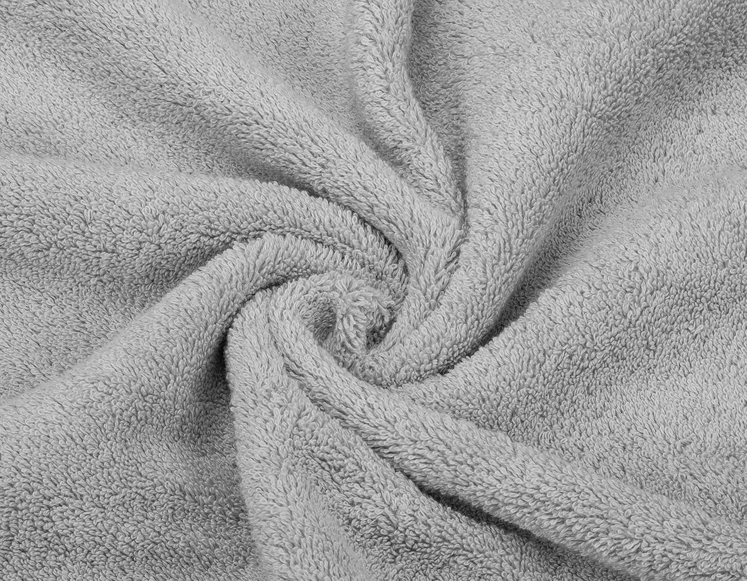 American Soft Linen Luxury 6 Piece Towel Set, 2 Bath Towels 2 Hand Towel 2 Washcloths, 600 GSM 100% Cotton Turkish Towels for Bathroom, Light Grey Towel Sets - Image 5
