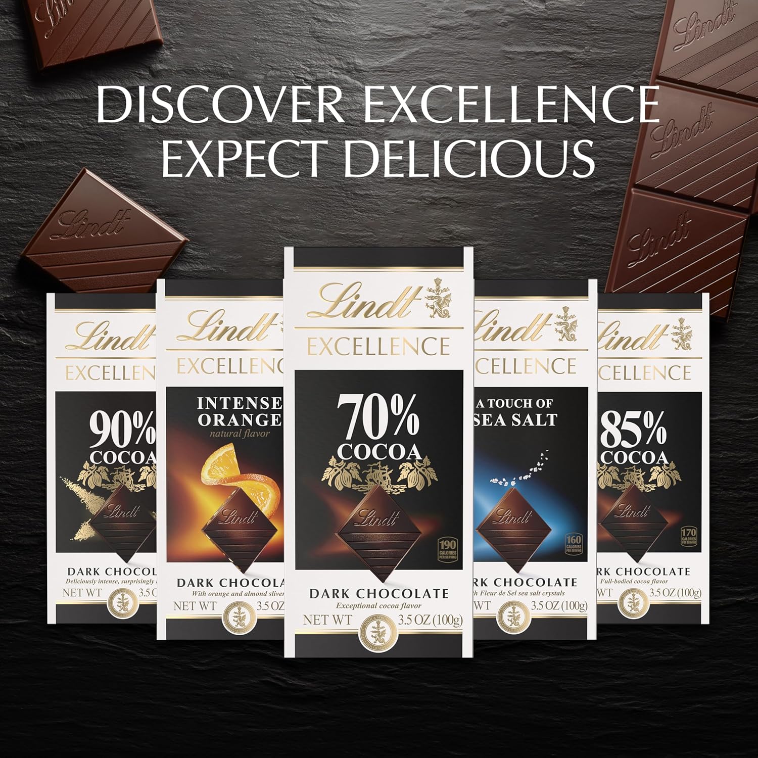 Lindt EXCELLENCE 85% Cocoa Dark Chocolate Bar, Dark Chocolate Candy, 3.5 oz. (12 Pack) - Image 8