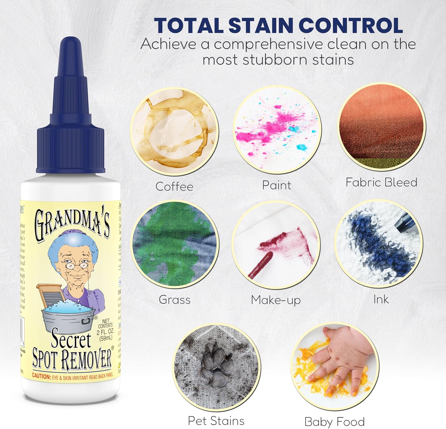 Grandma's Secret Spot Remover Laundry Spray - Chlorine, Bleach and Toxin-Free Fabric Stain Remover for Clothes - Removes Oil, Paint, Blood and Pet Stains - 2 Oz, 3 Pack - Image 3