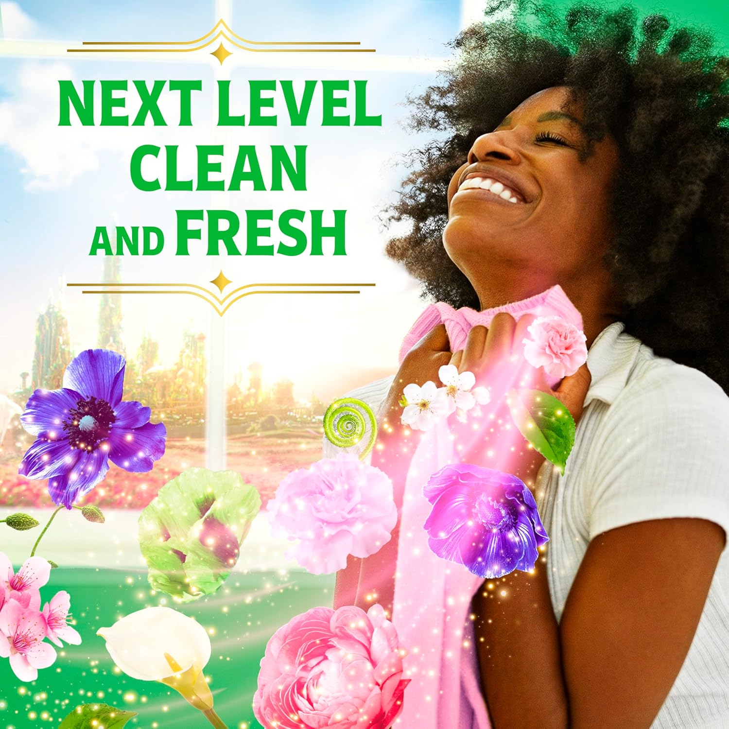 Gain Flings! "Wicked: For Good" Limited Edition Laundry Detergent Pacs, 42 Count, Fantabulous Floral Scent, 3 in 1 HE Detergent Pacs with Oxi Boost and Febreeze - Image 4