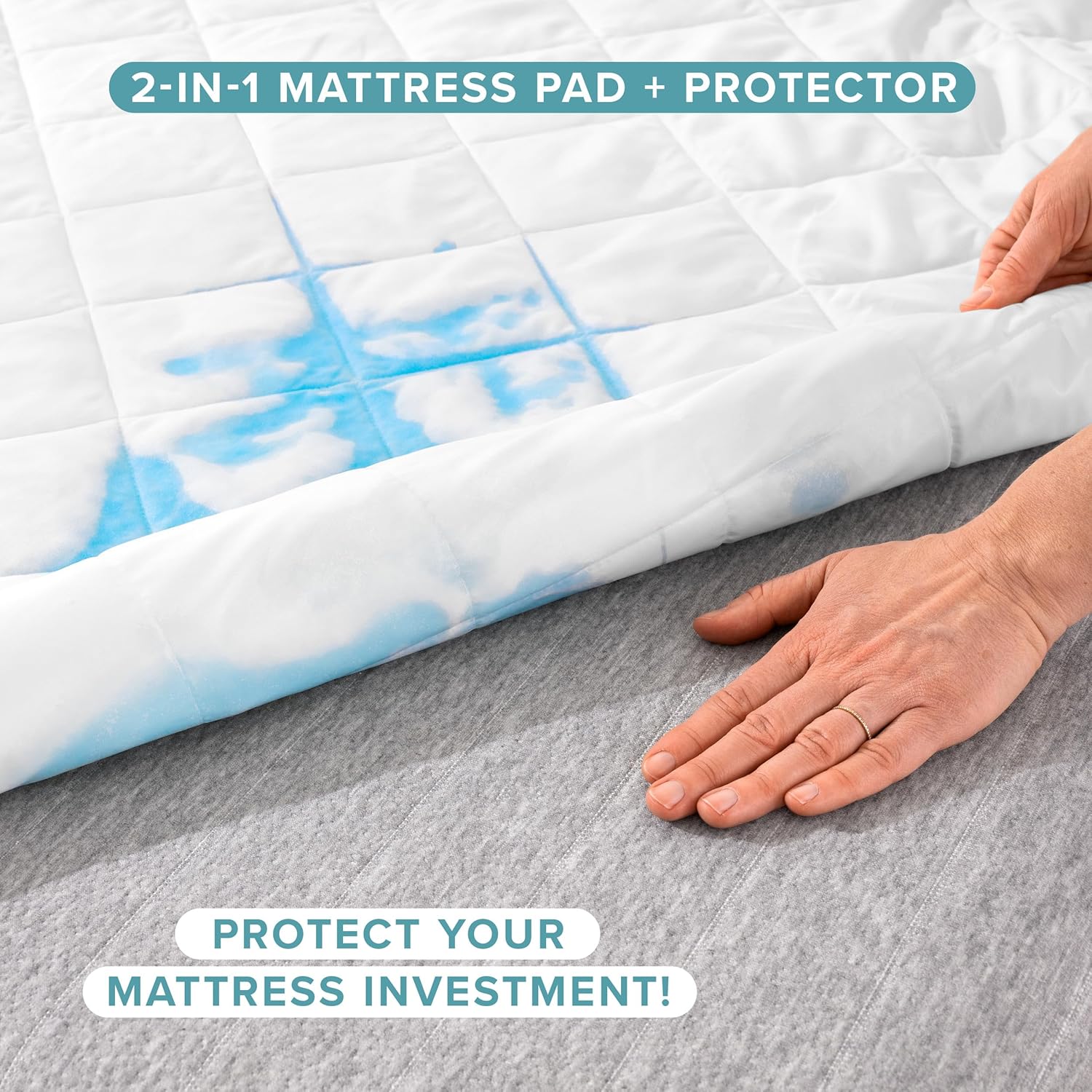 Bare Home Waterproof Quilted Mattress Protector (Queen) - Cooling Mattress Pad - Protects Against Spills - Easily Washable - Elastic Fitted Mattress Cover - Stretch-to-Fit up to 15 Inches Deep (Queen) - Image 2
