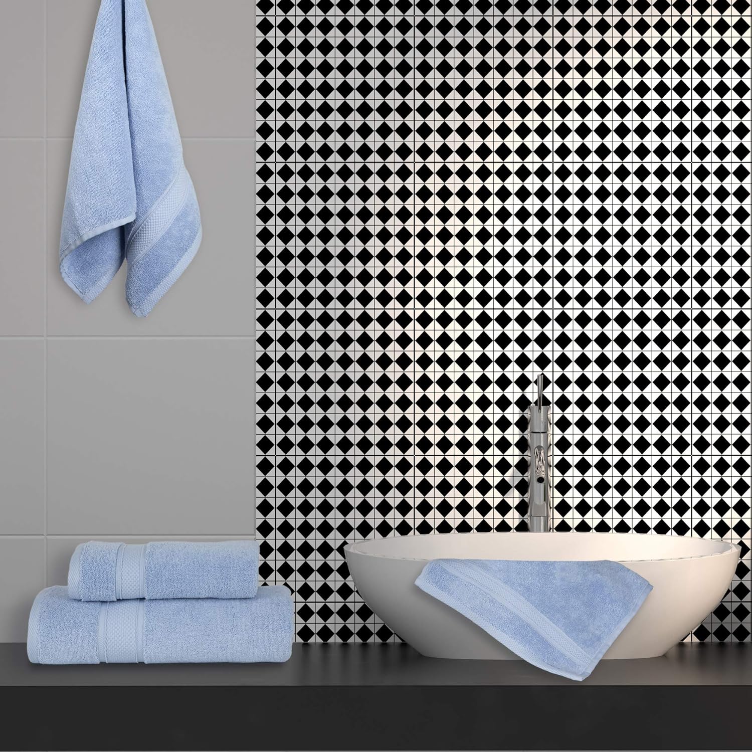 NOVA Luxury Linen - Hotel Quality Turkish Towel Set for Bathroom (6 Pcs Towel Set, Sky Blue) - Image 6