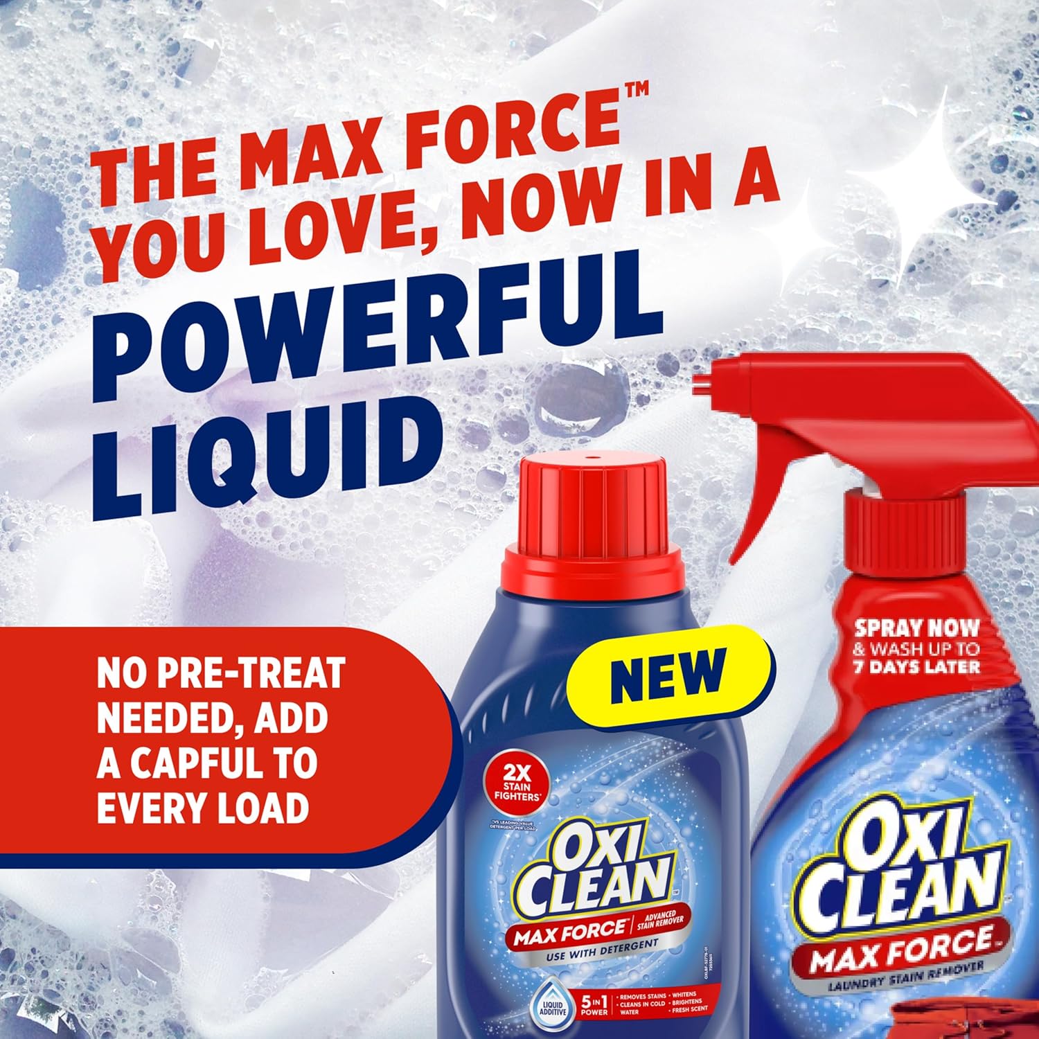 OxiClean Max Force Advanced Stain Remover Liquid, Color-Safe, Bleach-Free Kids and Baby Essential, Use with Detergent to Remove Messy Stains like Berries, Juice, Mud, Grass, 45 Fl Oz - Image 2