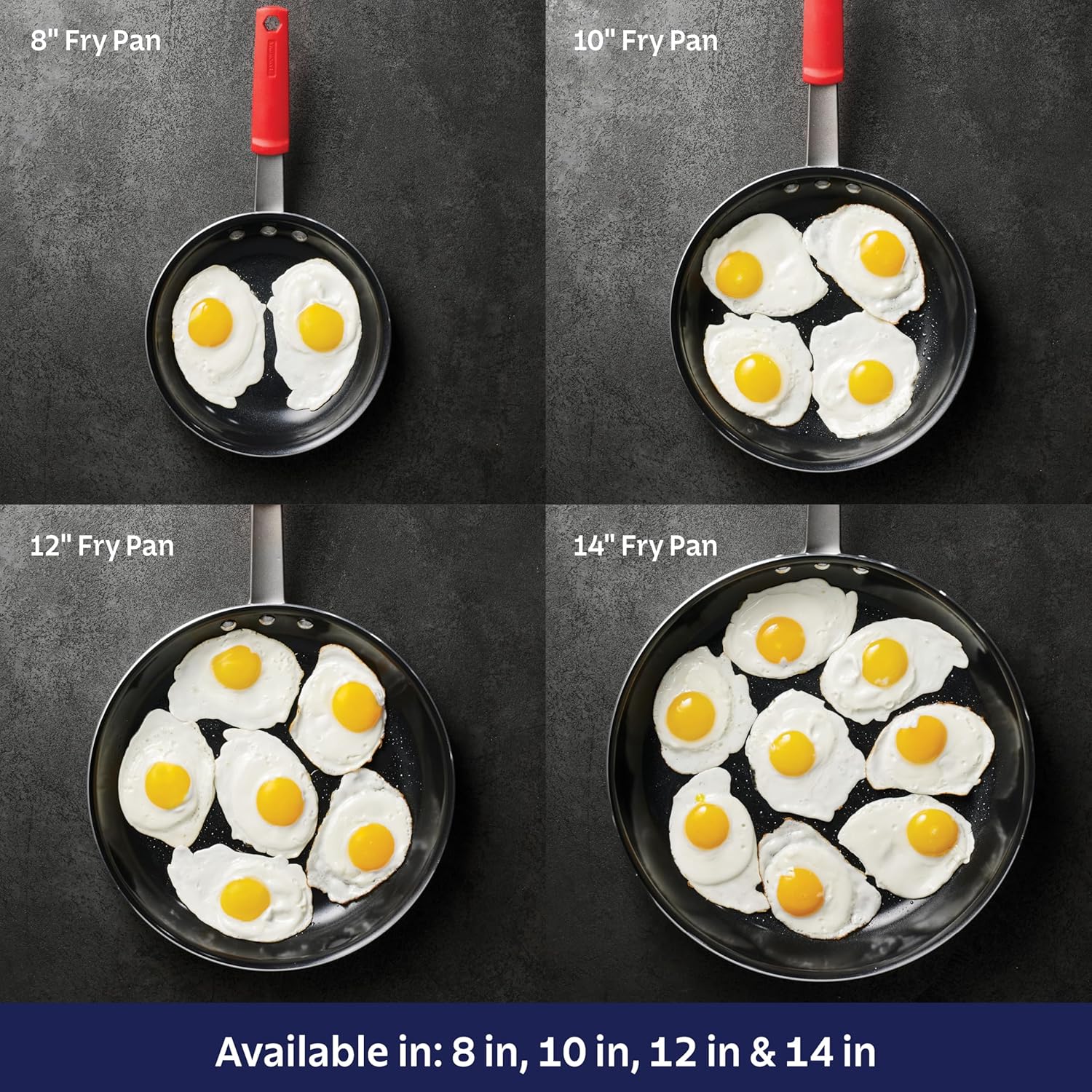 Tramontina Professional 10-Inch Non Stick Frying Pan, Heavy-Gauge Aluminum Skillet with Reinforced Nonstick Coating, Red Handle, Dishwasher and Oven Safe - Image 5