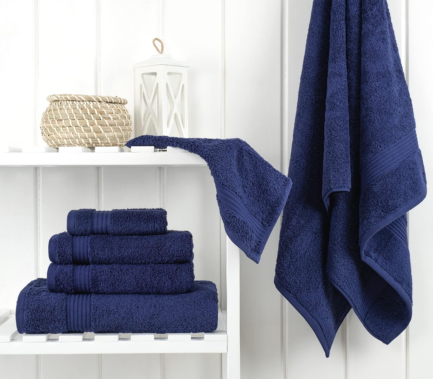 Cotton Paradise 6 Piece Towel Set 100% Cotton Soft Absorbent Turkish Towels for Bathroom 2 Bath Towels 2 Hand Towels 2 Washcloths, Navy Blue Towel Set - Image 2