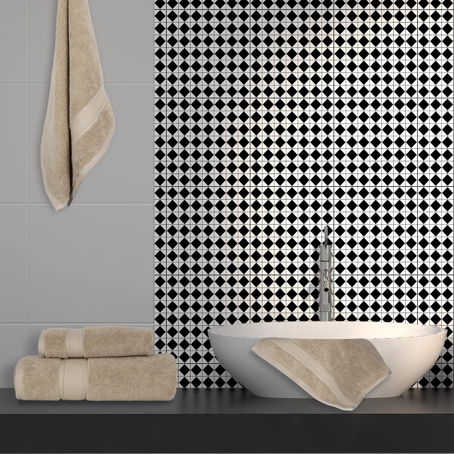 NOVA Luxury Linen - Hotel Quality Turkish Towel Set for Bathroom (6 Pcs Towel Set, Warmsand Beige) - Image 6