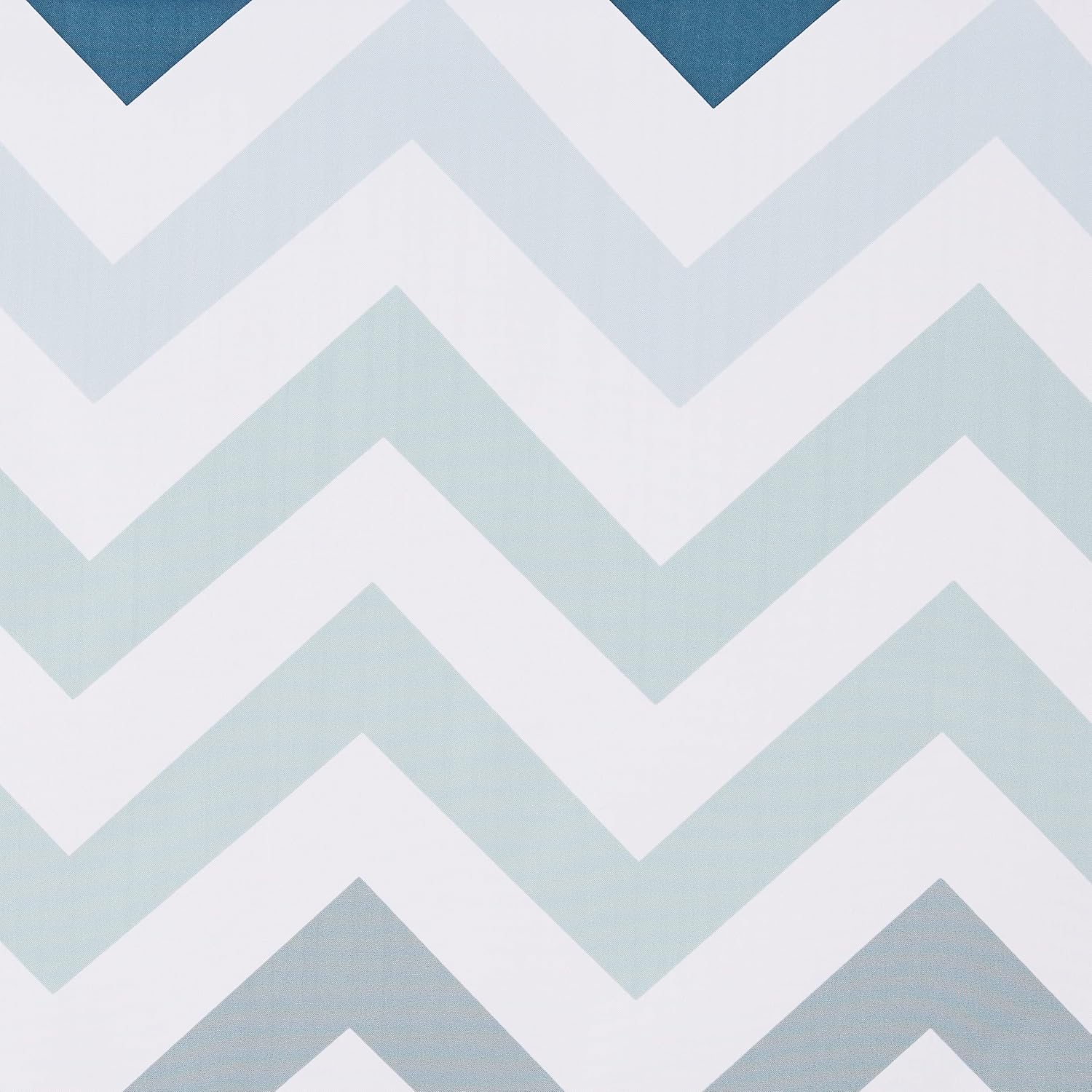 Amazon Basics Bathroom Shower Curtain, Water Resistant Fabric with Weighted Hem, Grommets & Hooks, Machine Washable, 72"x72", Blue Ombre Chevron - Image 3