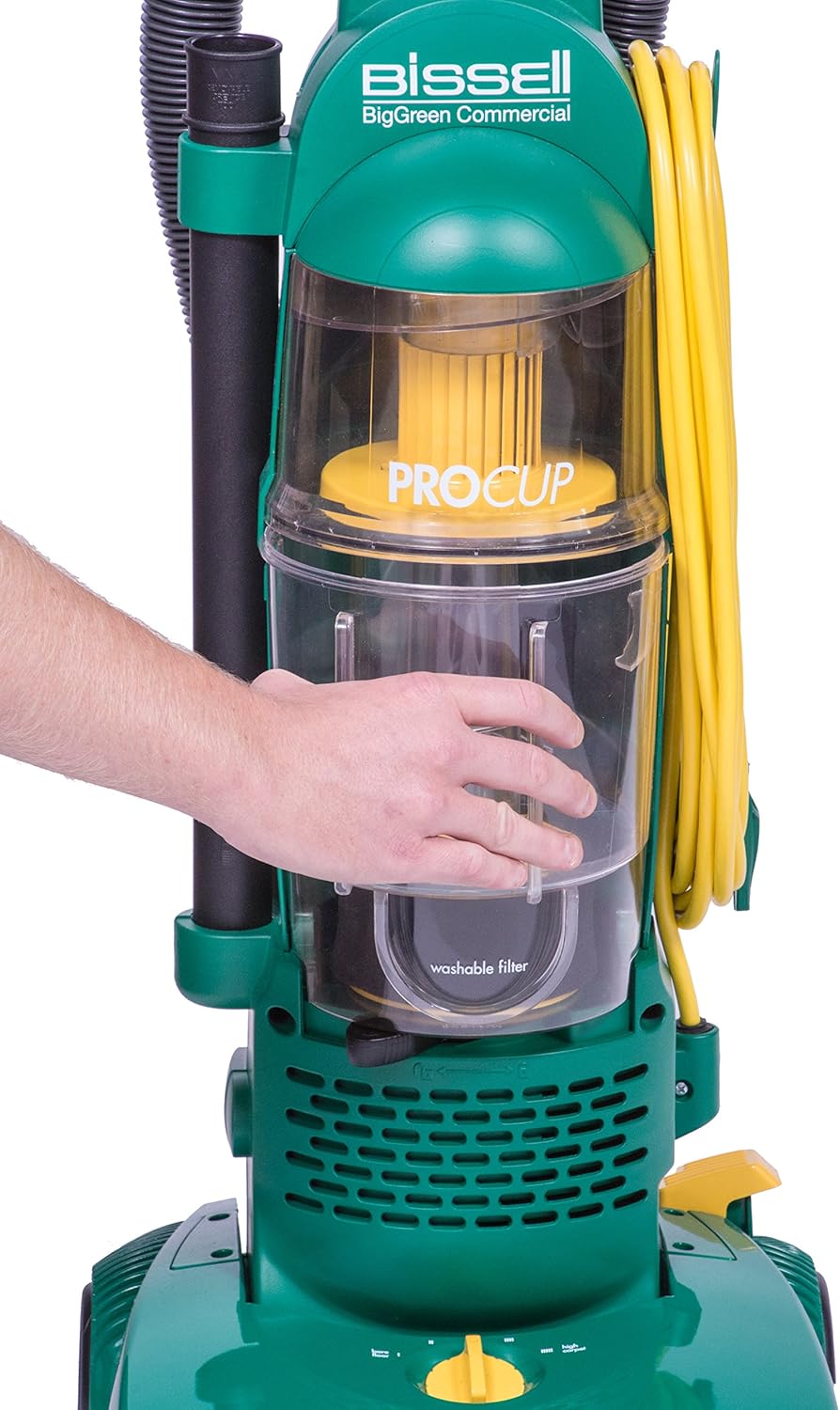 BISSELL BigGreen BGU1937T 13.5" Pro Cup Bagless Upright Vacuum with On-board Tools, 44" Height, 13.5" Wide, 13.2" Length, Polypropylene, 2 fl. oz. Capacity, Green - Image 3