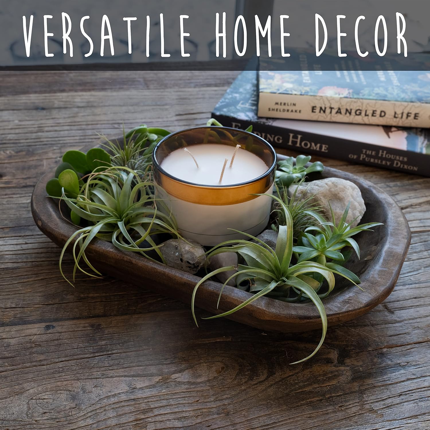 MAINEVENT Decorative Bowl Home Decor Approx 10 Inch, Hand Crafted Wooden Dough Bowl Decor, Wooden, Table Centerpiece Decor Bowl, Wood Decorative Wood Dough Centerpiece, Made in USA - Image 5