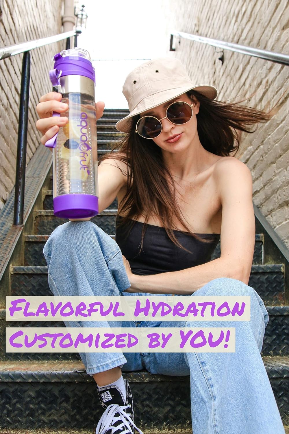 NEW AquaFrut Bottom Loading Fruit Infuser Water Bottle Complete Bundle Includes Bottle Brush, Insulating Sleeve & Infusion Recipe eBook. Leak Proof Sweat Proof BPA-Free (Black) - Image 6