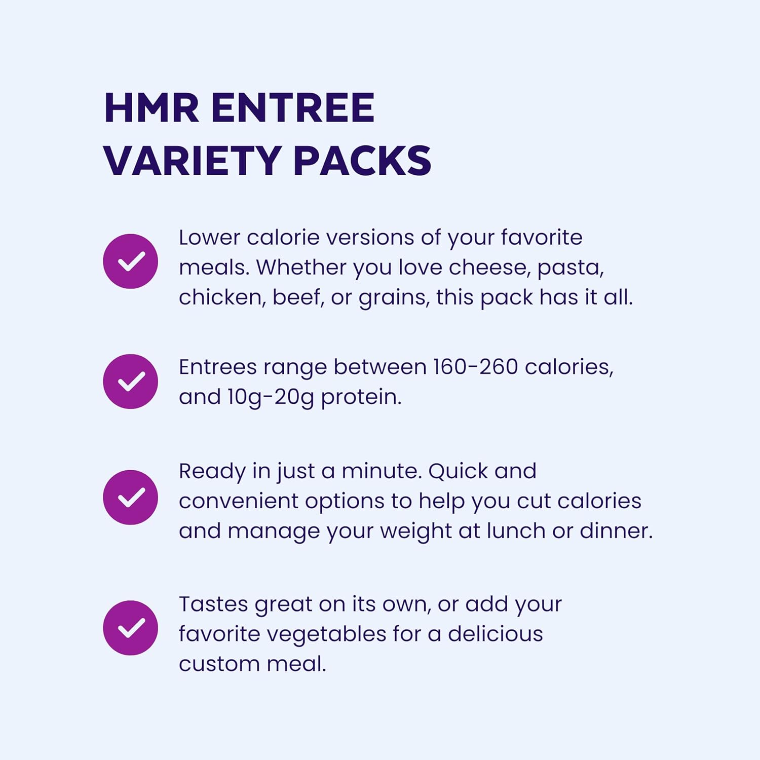 HMR Entrees Meals 5-Pack Variety | Low Calorie Premade Microwave Meals for Weight Loss | Ready to Eat Dinner | Includes Mac & Cheese, Penne Pasta, Turkey Chili, Cheese Basil, Beef Stroganoff - Image 2