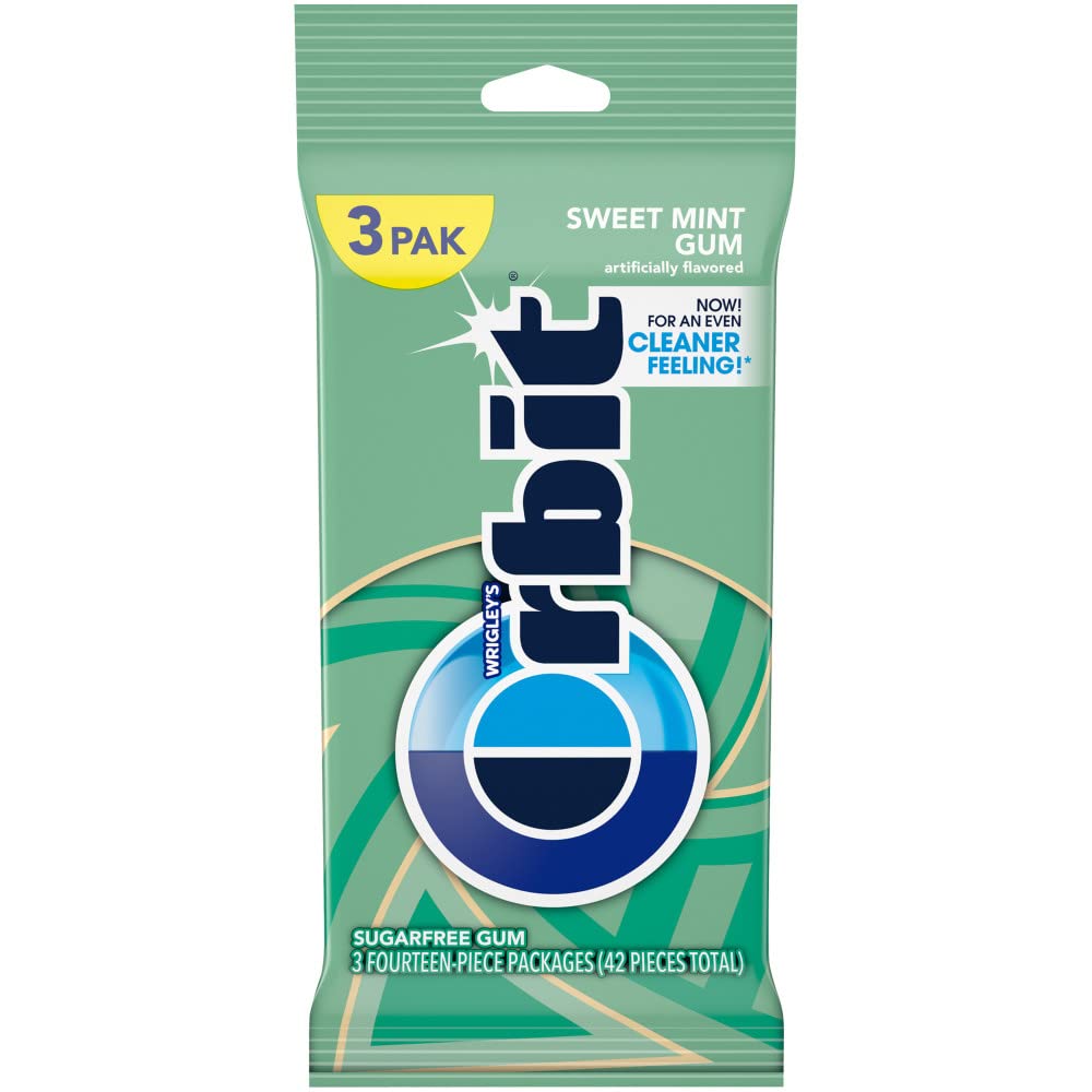 Orbit Sweet Mint Sugar Free Chewing Gum Travel Essentials - 3 Ct Pack - Image 4