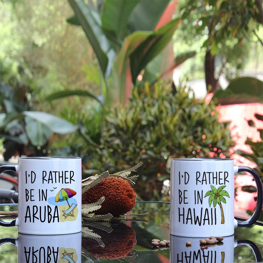 I'd Rather Be In Hawall Mug Retirement Gift, Going Away Study Abroad Gift for Friends, Funny Hawaii Lover Mug Gift for Birthday, Unique Hawaii Souvenirs Mug Gift for Woman Man, Happy Retirement Gifts - Image 4