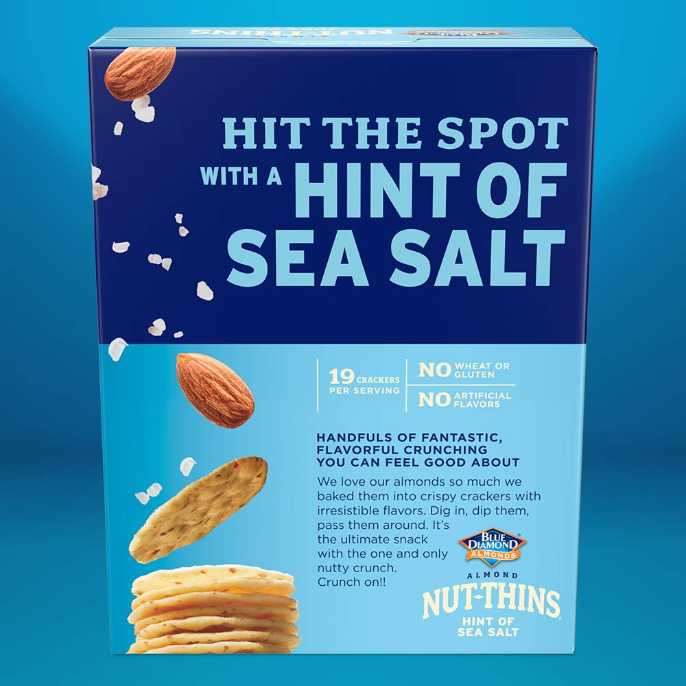 Blue Diamond Almonds Nut Thins Gluten Free Cracker Crisps, Hint of Sea Salt, 4.25 Oz Boxes (Pack of 1) - Image 4