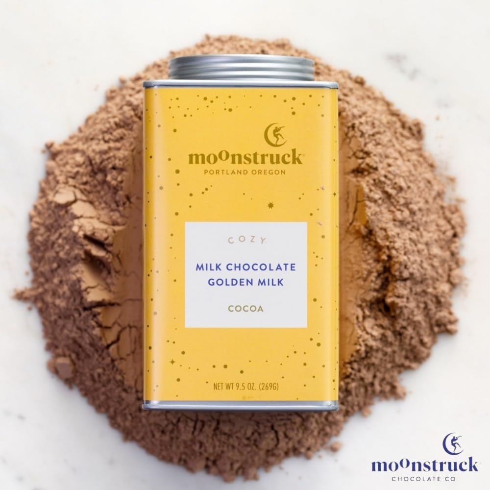Moonstruck Chocolate Cozy Ginger and Turmeric Golden Milk Chocolate Hot Cocoa Mix, 9.5oz (Pack of 1) - Image 5