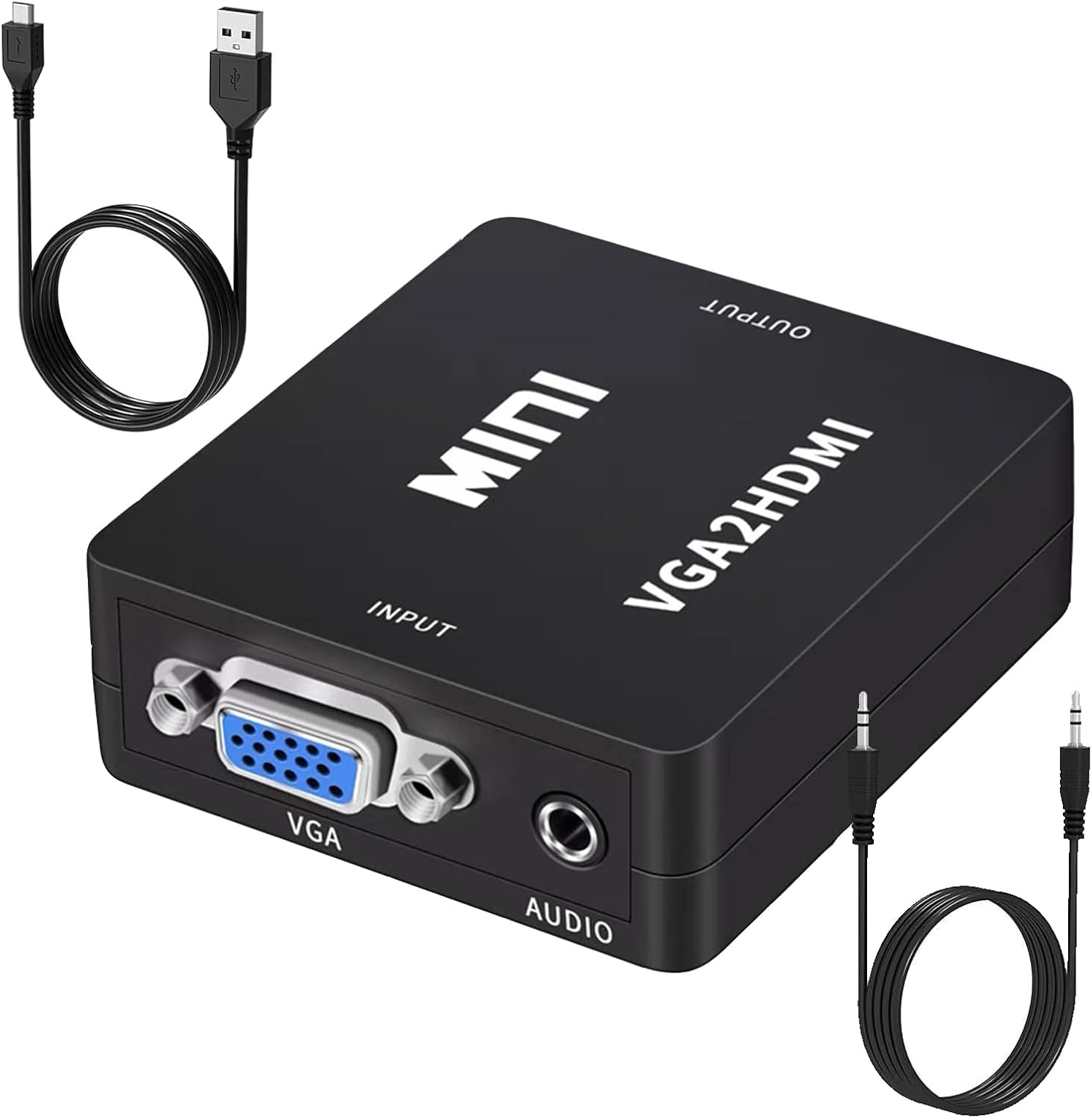 VGA to HDMI Adapter, 1080P Converter with Audio Cable from Computer/Laptop VGA Source to HDMI TV/Monitor Uni-Directional (vga to hdmi Converter)