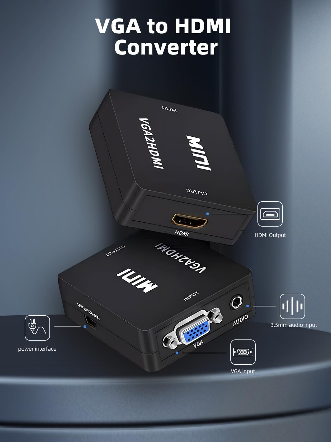 VGA to HDMI Adapter, 1080P Converter with Audio Cable from Computer/Laptop VGA Source to HDMI TV/Monitor Uni-Directional (vga to hdmi Converter) - Image 6