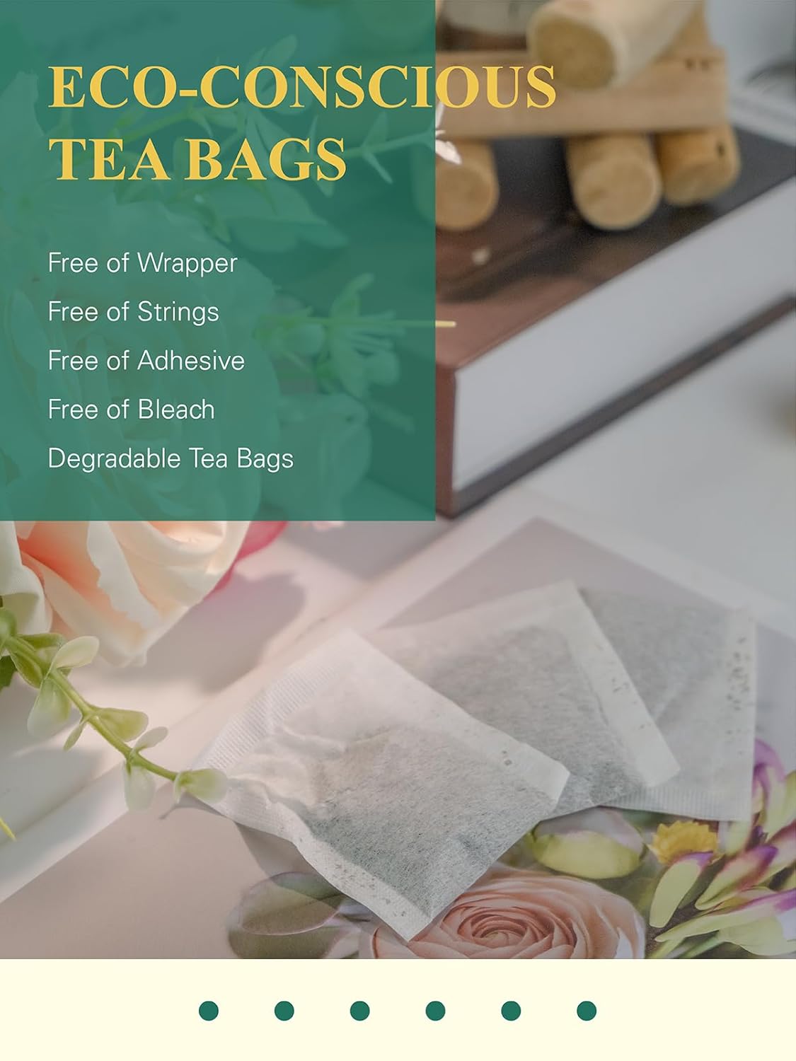 GLDNT Organic Jasmine Green Tea Bags, Organic Green Tea Scented with Jasmine Flowers, Floral Aroma & Smooth Taste, 100 Count - Image 5