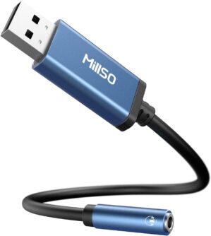 MillSO USB to 3.5mm Audio Jack Adap...