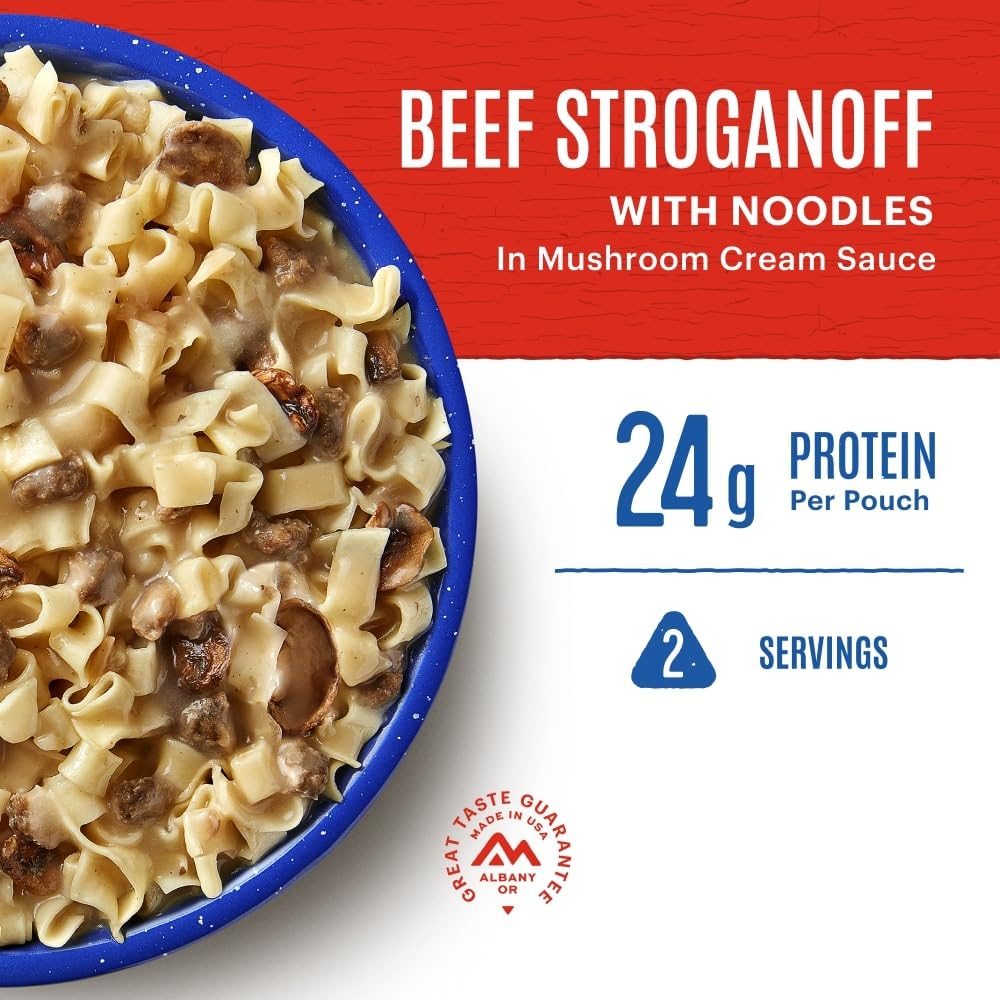 Mountain House Beef Stroganoff with Noodles | Freeze Dried Backpacking & Camping Food | 2 Servings - Image 2