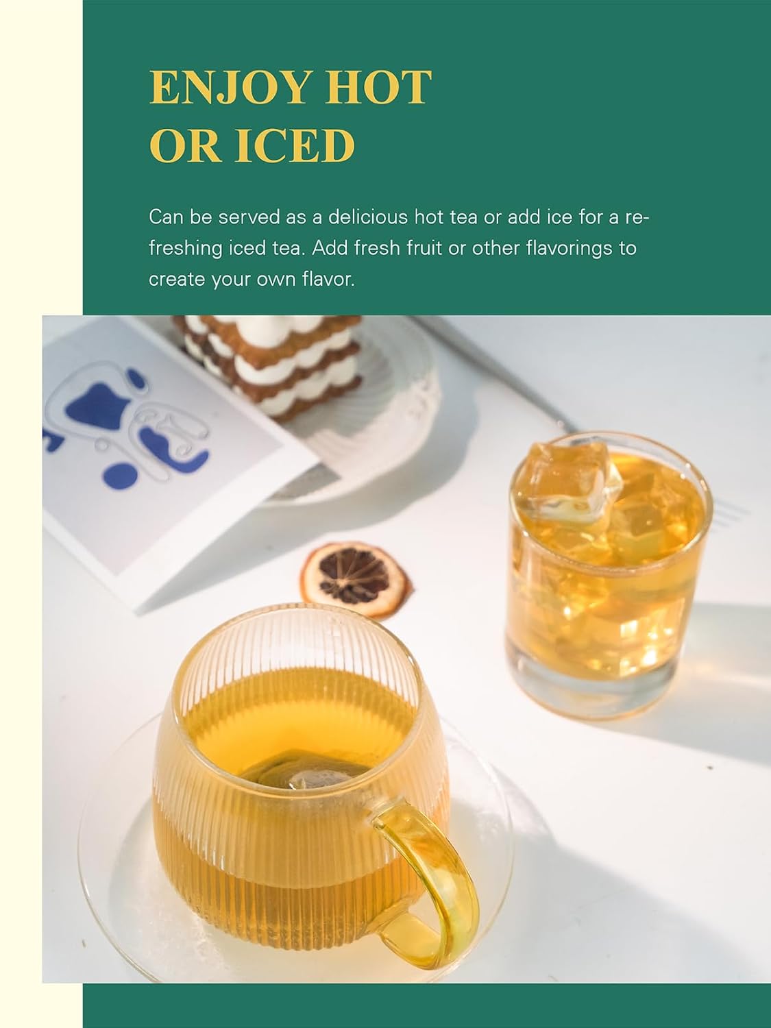 GLDNT Organic Jasmine Green Tea Bags, Organic Green Tea Scented with Jasmine Flowers, Floral Aroma & Smooth Taste, 100 Count - Image 6