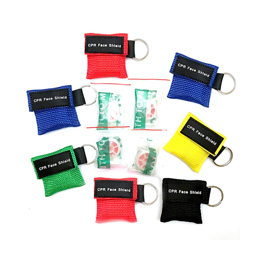 AOUTACC 50pcs CPR Face Shield Mask, Keychain Mask Disposable Emergency Kit CPR Face Shields Pocket Mask for First Aid Cardiac Resuscitation Training - Image 7